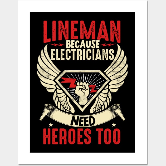 Electrical Lineman Wall Art by Caskara